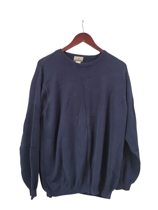 L.L. Bean Other - Vintage LL Bean Men's Blue Crewneck Sweater Large 100% Cotton Made In Japan Rare